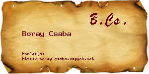 Boray Csaba névjegykártya